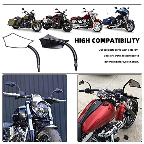 Motorcycle Mirrors,Upgrade Rearview Motorcycle Mirrors Black Irregular Shape