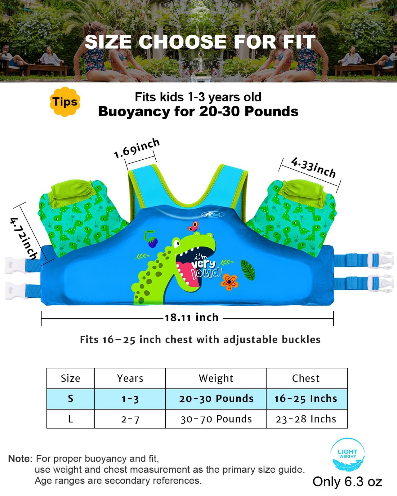 Puddle Float Jumper 2030 Pounds, Toddler Swim Vest for 123 Years Old, Pool Fl…