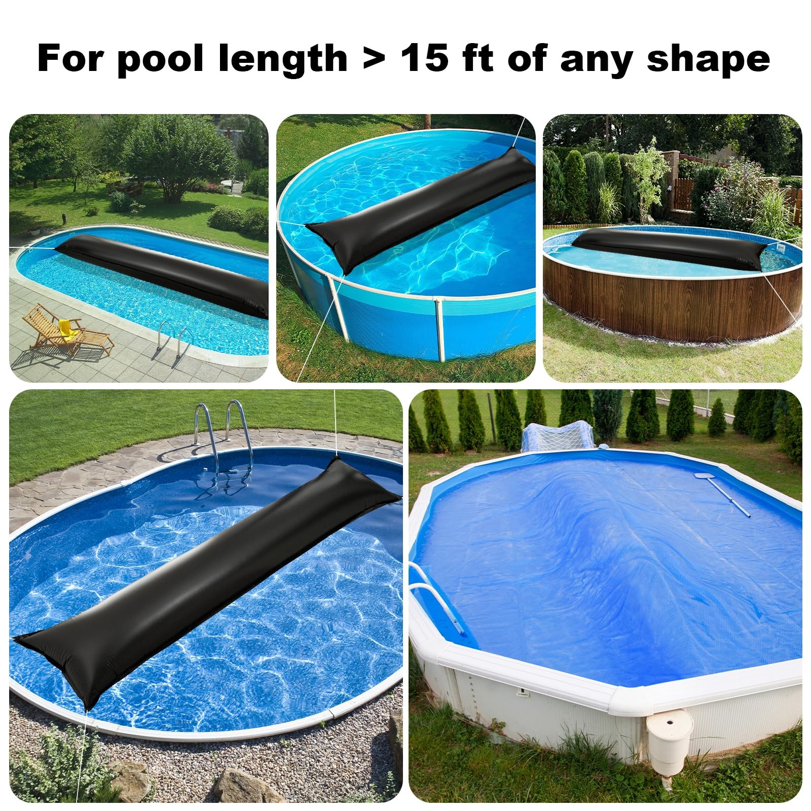 2Pack 4×15 Ft Pool Pillow for Above Ground Swimming Pools，Winterizing Pool Ai…