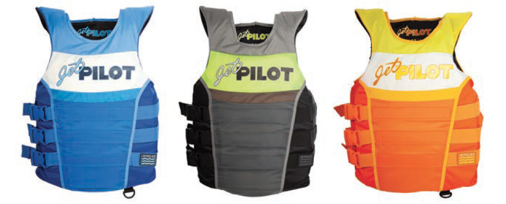 JETPILOT Vintage Nylon CGA 3-Buckle PFD Blue Gray Orange PFD Life Vest JP23212