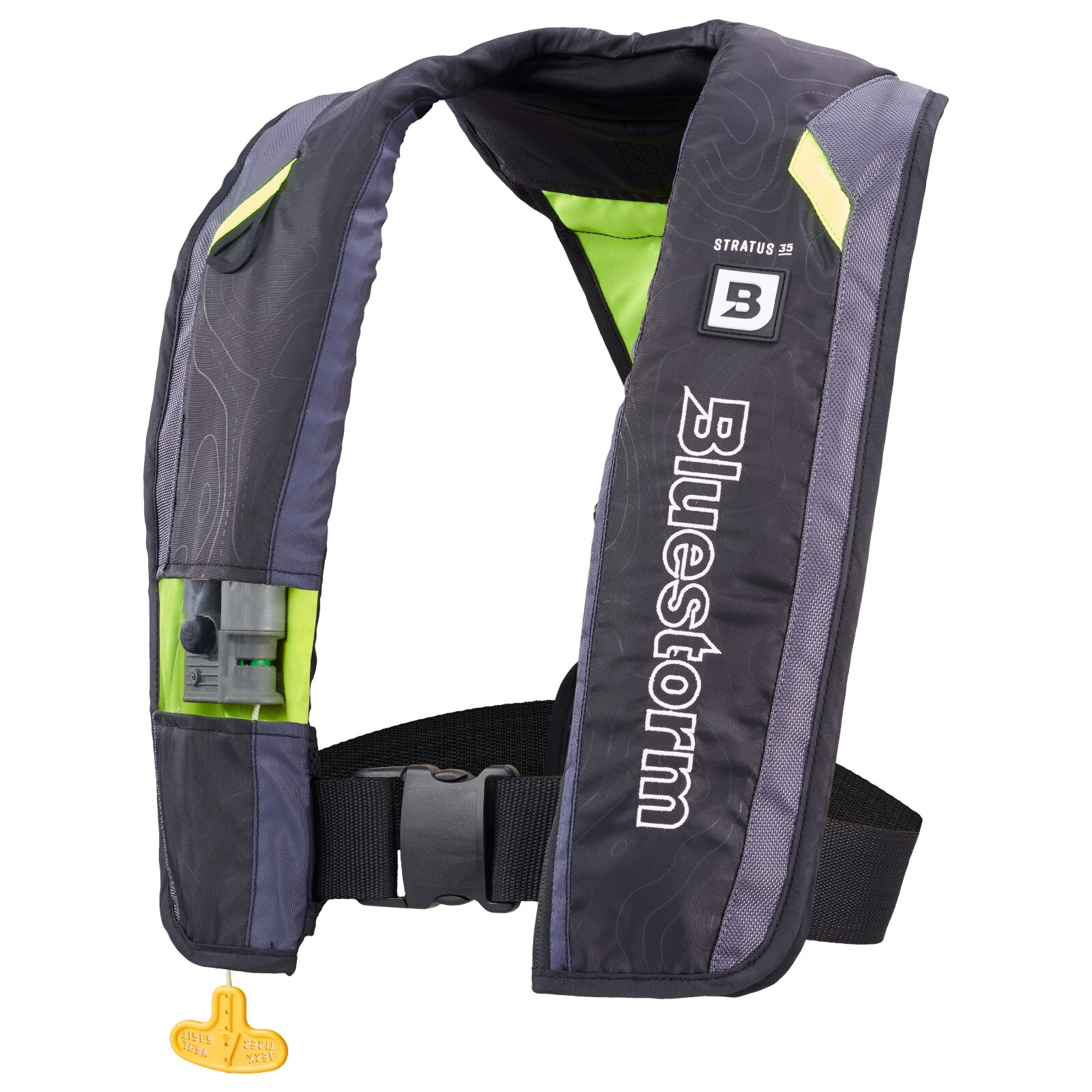 Bluestorm Stratus 35 Inflatable Life Jacket USCG Type 2 PFD, Hi-Viz Green/Yellow