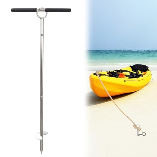 Sand Anchor for Boat, Stainless Steel Shallow Water Anchor, 35″ Boat Sand