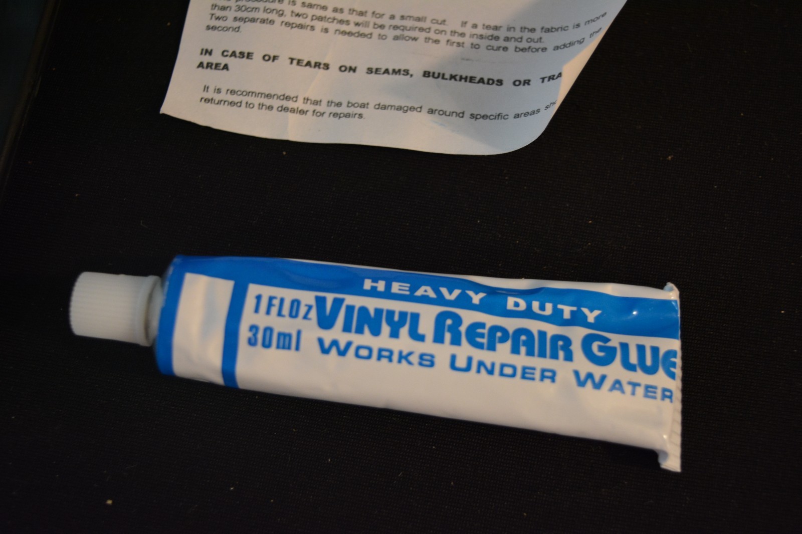 SUP Repair Kit -patches, glue in plastic orange tube, NEW