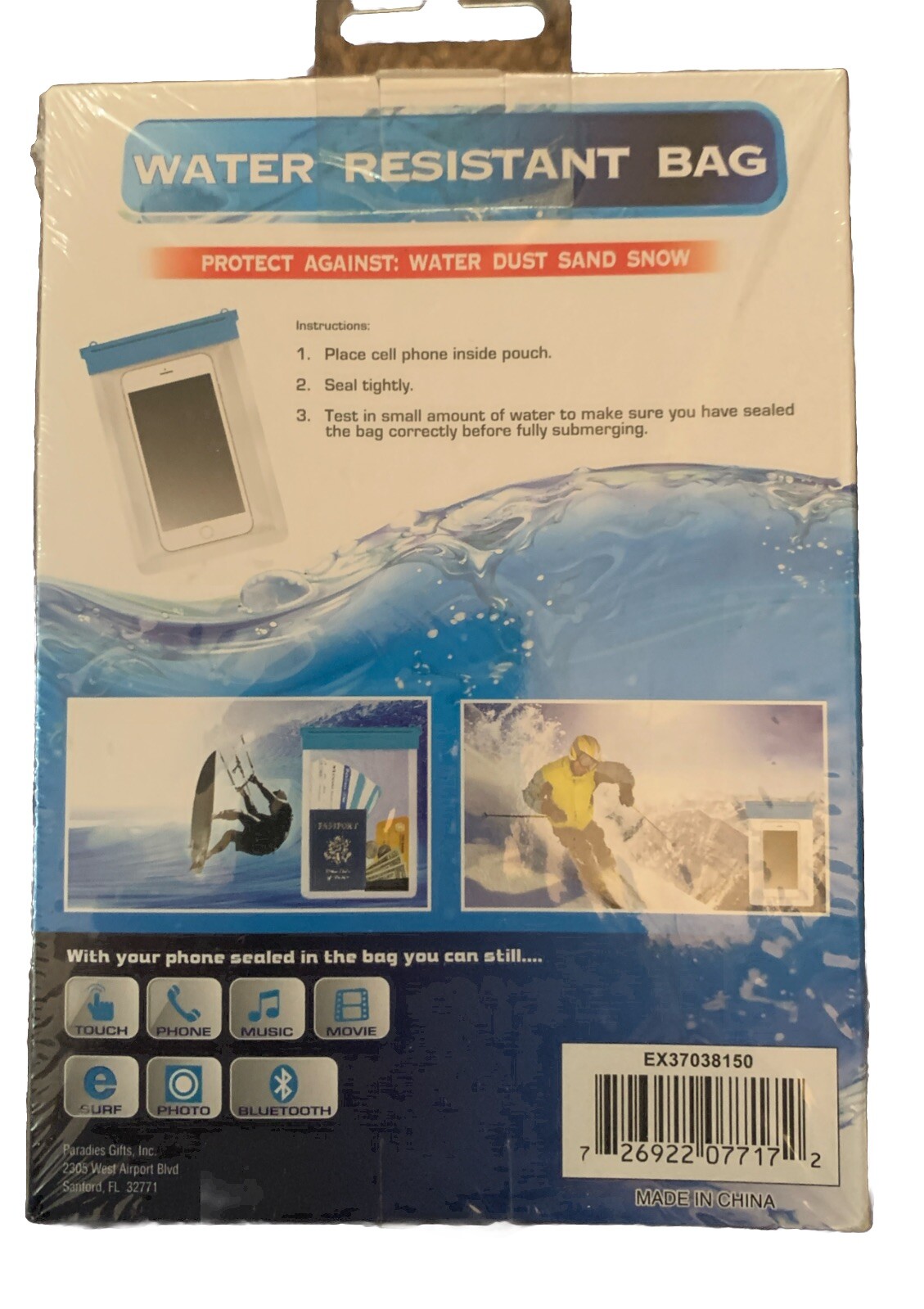 Water Resistant Bag. Protects Against Water Dust Sand Snow. Great For Phones New