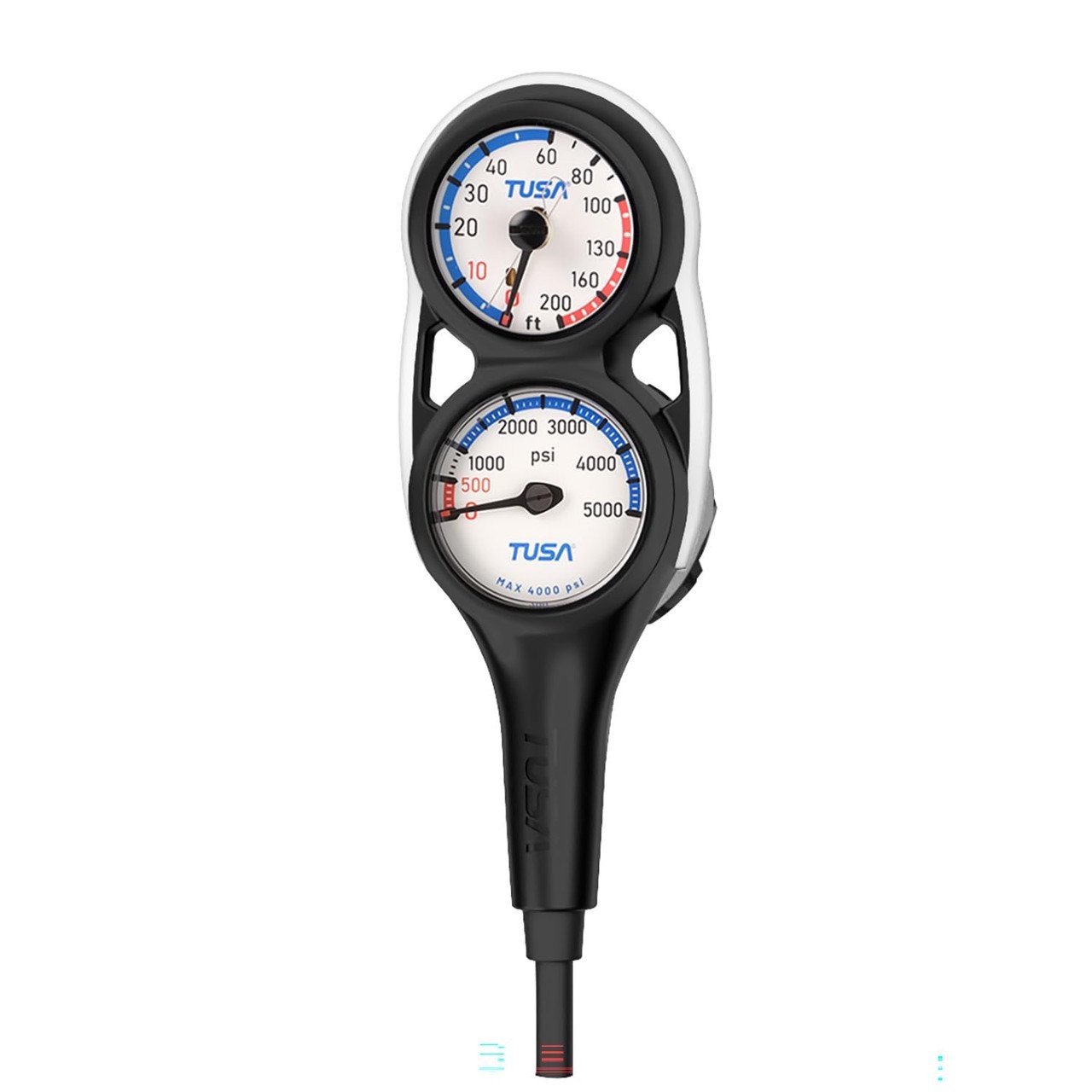 TUSA Pressure (5000 PSI), Depth (Feet), Compass (North Hem) Gauge