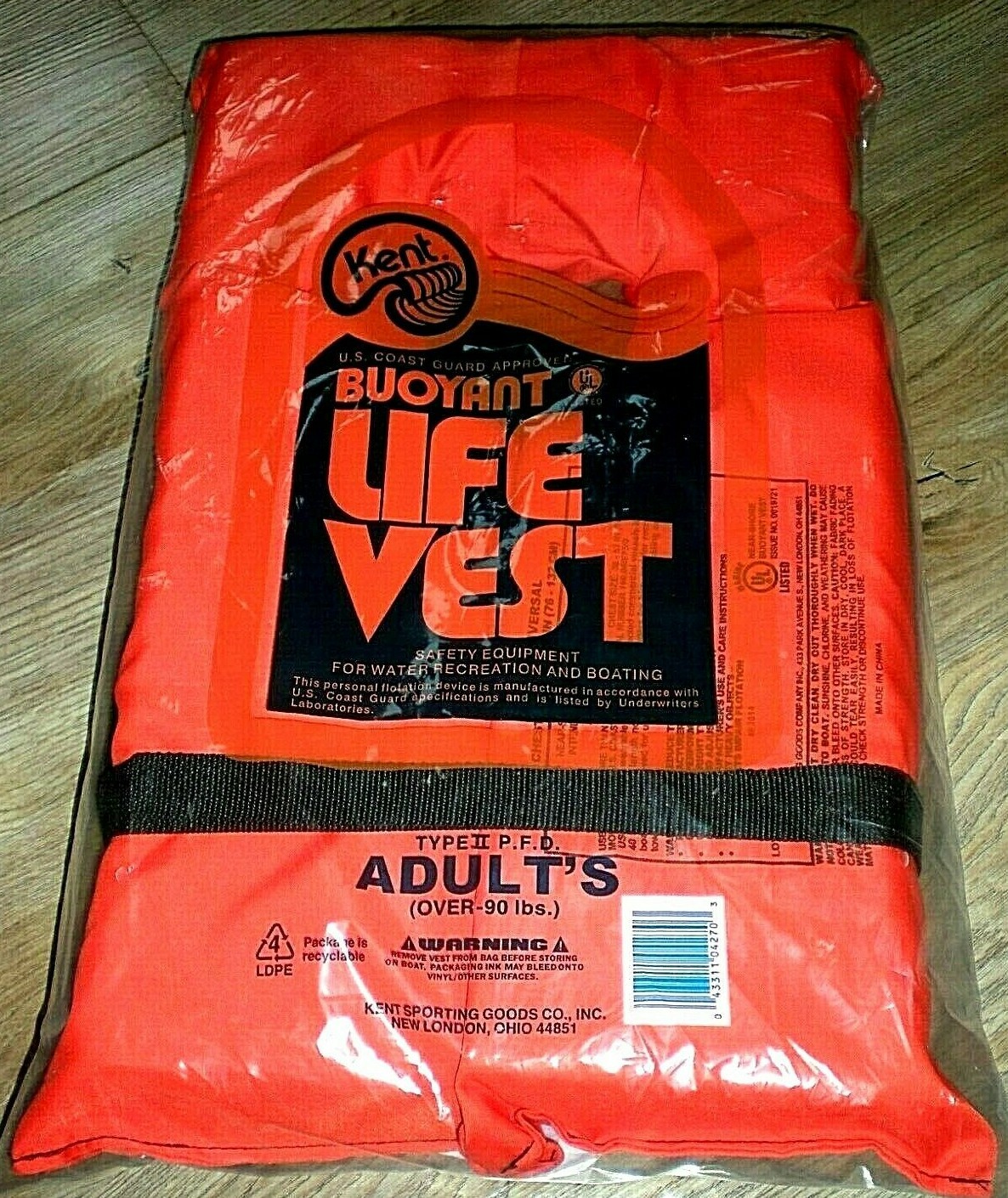 New Kent Buoyant LIFE VEST Adult Type II P.F.D. Over 90 lbs