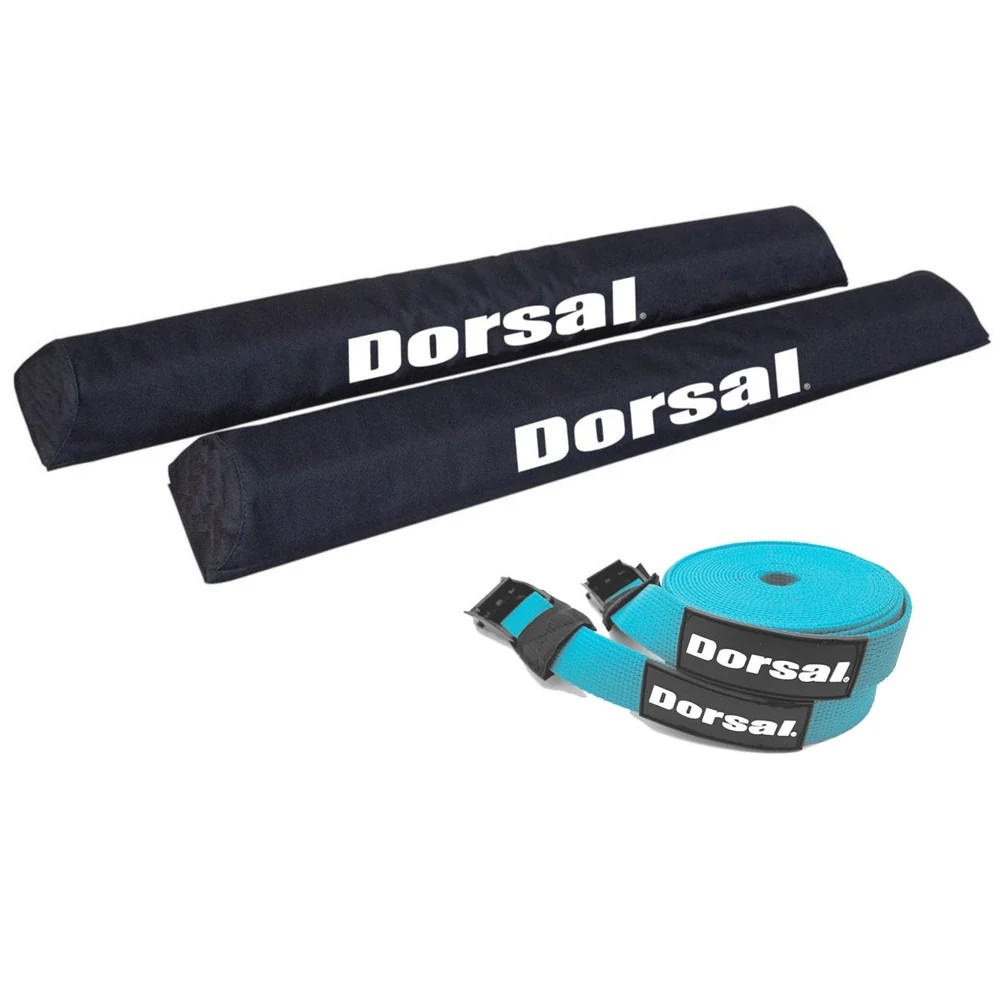 DORSAL Aero Roof Rack Pads with 15 ft Surf Straps – Pack of 4 for Car Surfboard