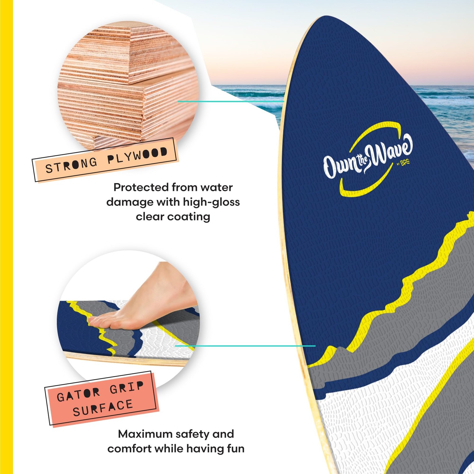 ‘Claw Strike’ Skimboard (35 Inch, Dark Blue)