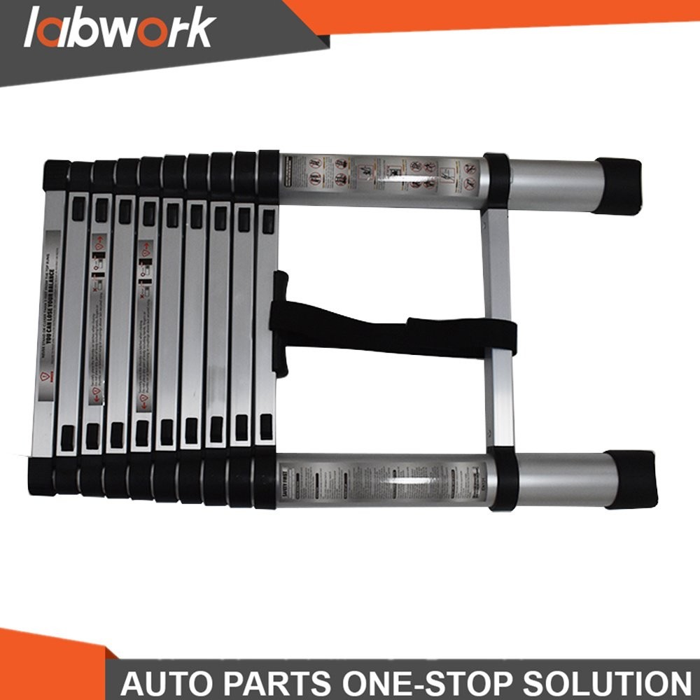 Labwork 10.5FT Extension Telescoping Heavy Duty Aluminum Lightweight Step Ladder