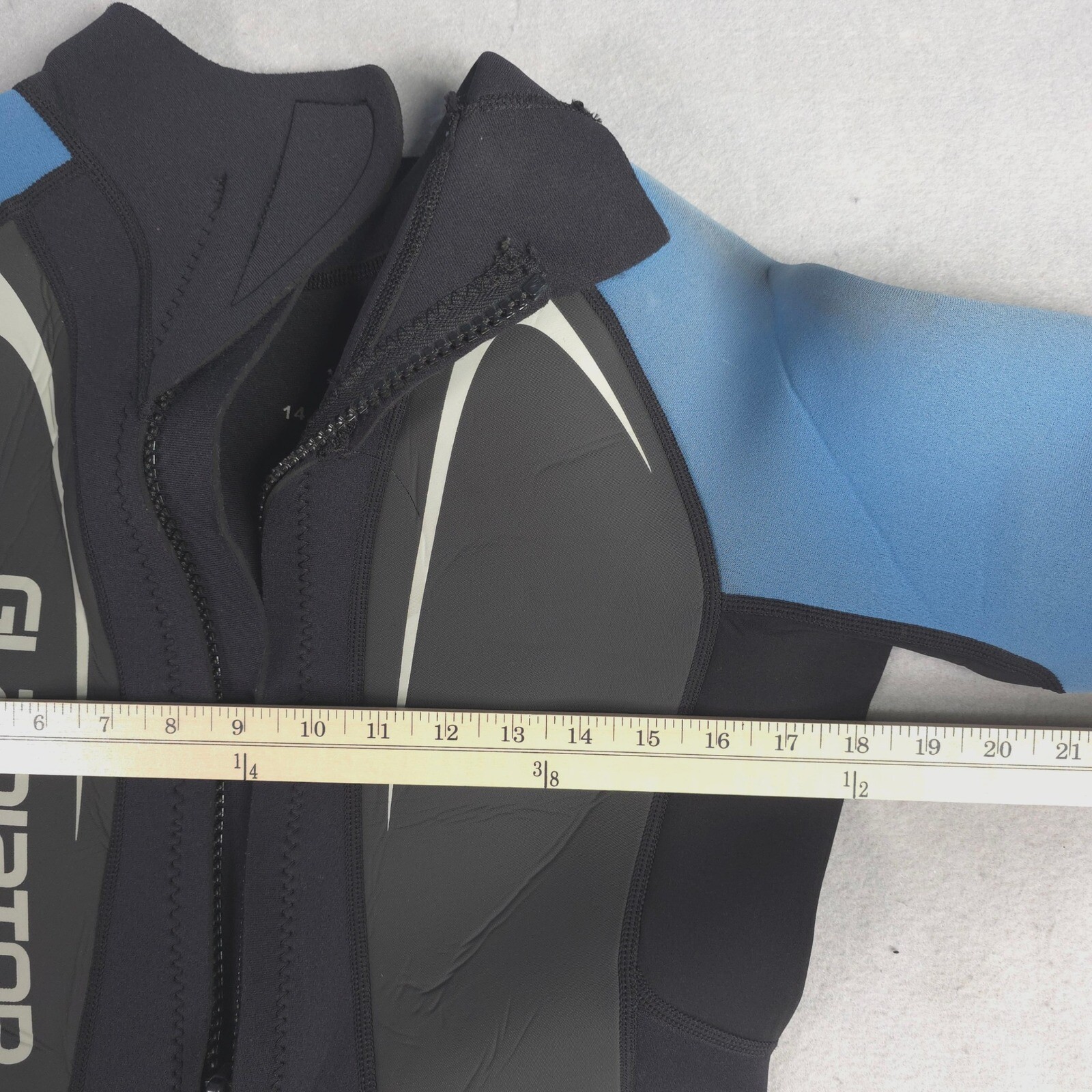 Gladiator Pro Wetsuit 3/2mm Full Body Scuba Diving Surfing Blue Black Size 14