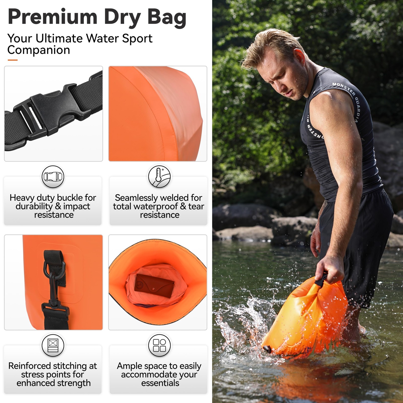 Marchway Floating Waterproof Dry Bag Backpack 5L/10L/20L/30L/40L Roll Top Sack