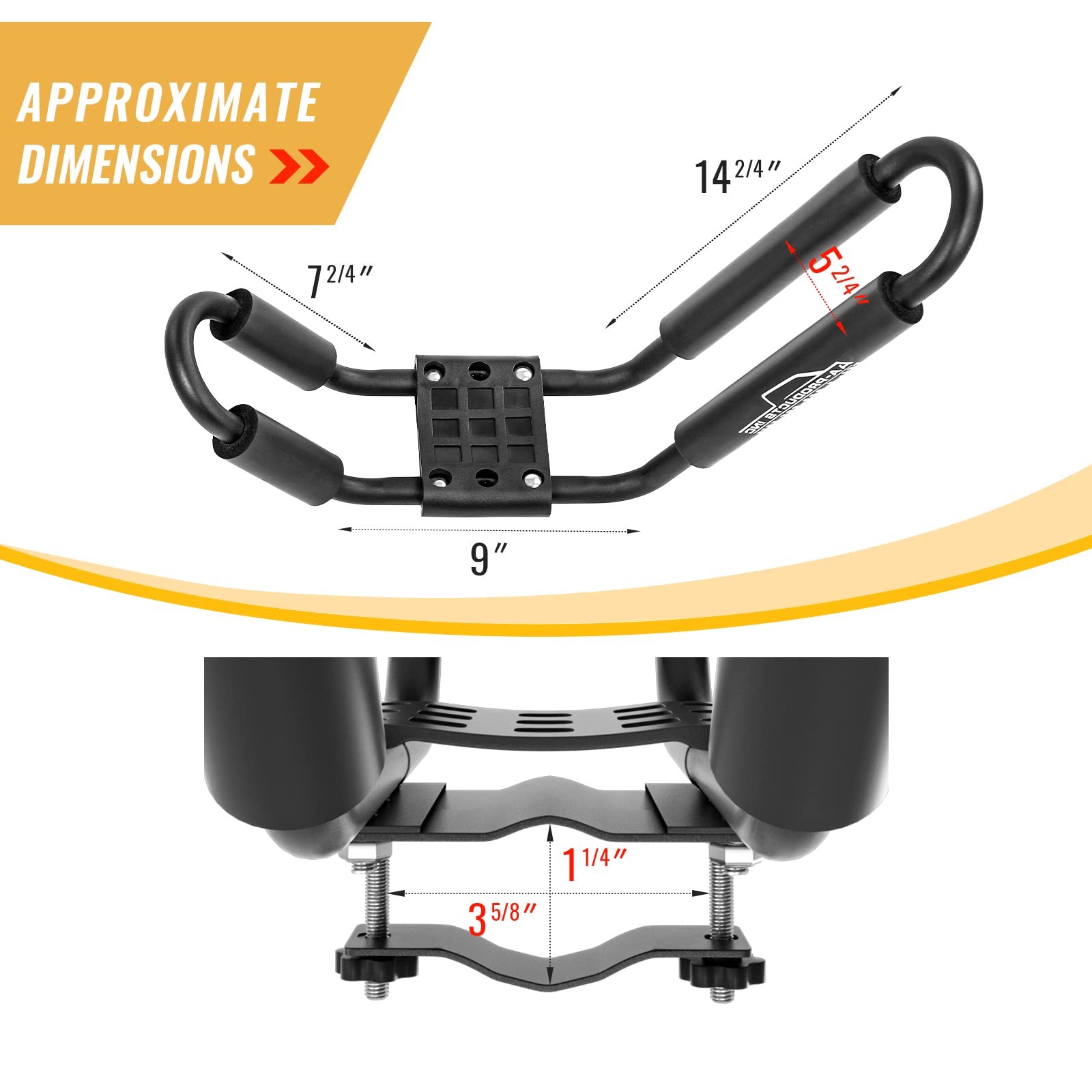 J-Bar Rack for Kayak Canoe Boat Carrier Roof Top Mount on Car SUV Truck Cross…