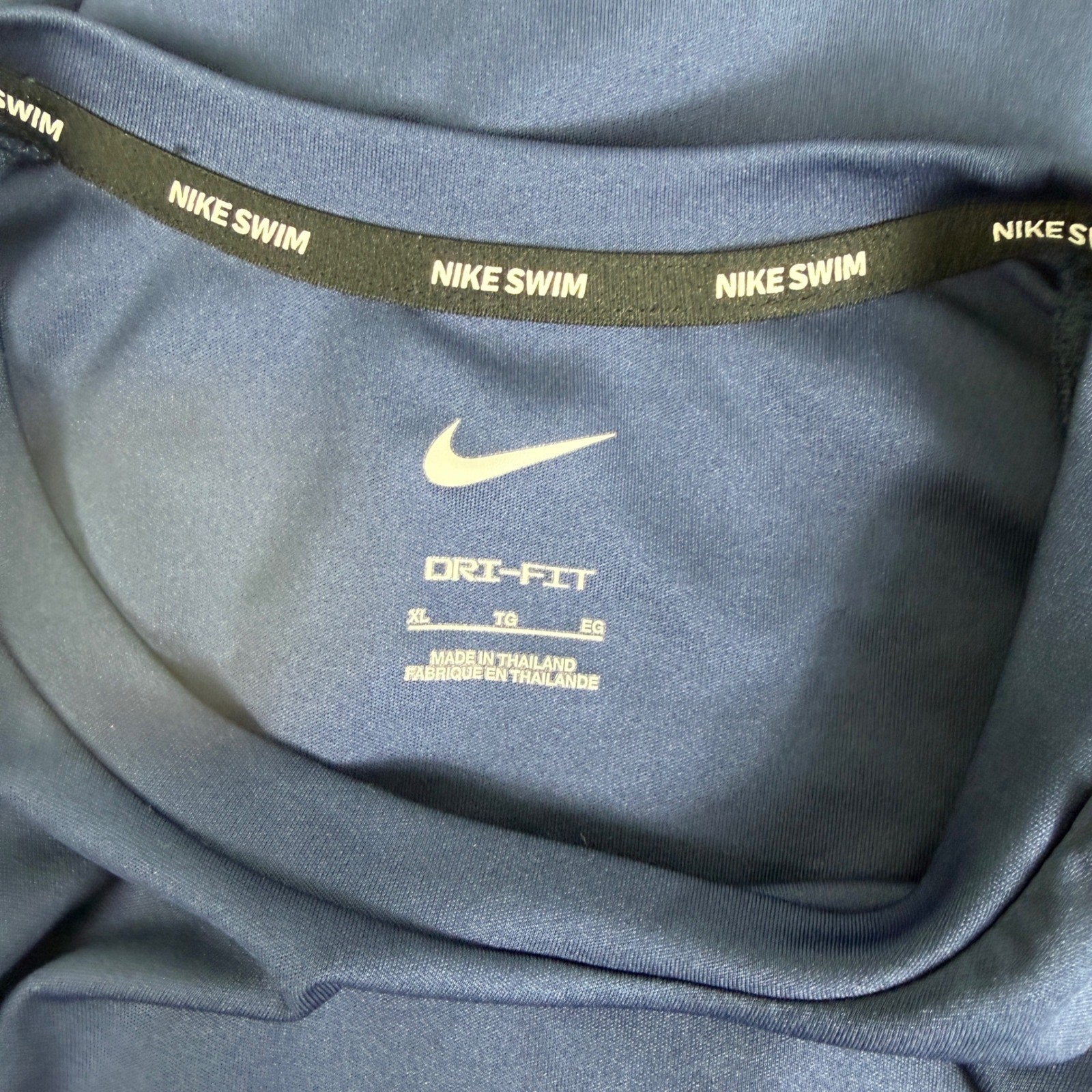 Nike Swim Mens Dri-FIT UPF 40+ Long Sleeve Rash Guard Navy Blue XL NESSA587