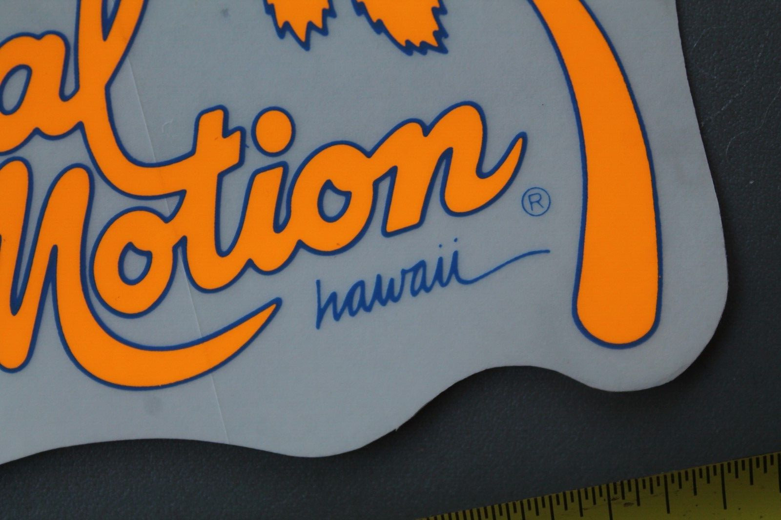 LOCAL MOTION Hawaii Surfboard Clear Neon Orange LM3 80’s Vintage Surfing STICKER