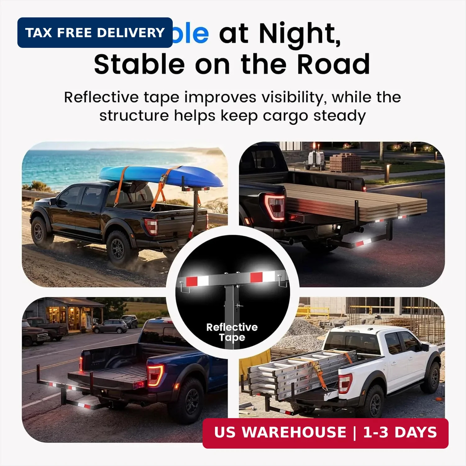 JY PERFORMANCE Truck Bed Extender Hitch Mount, Pickup Truck Bed Extender for Kay