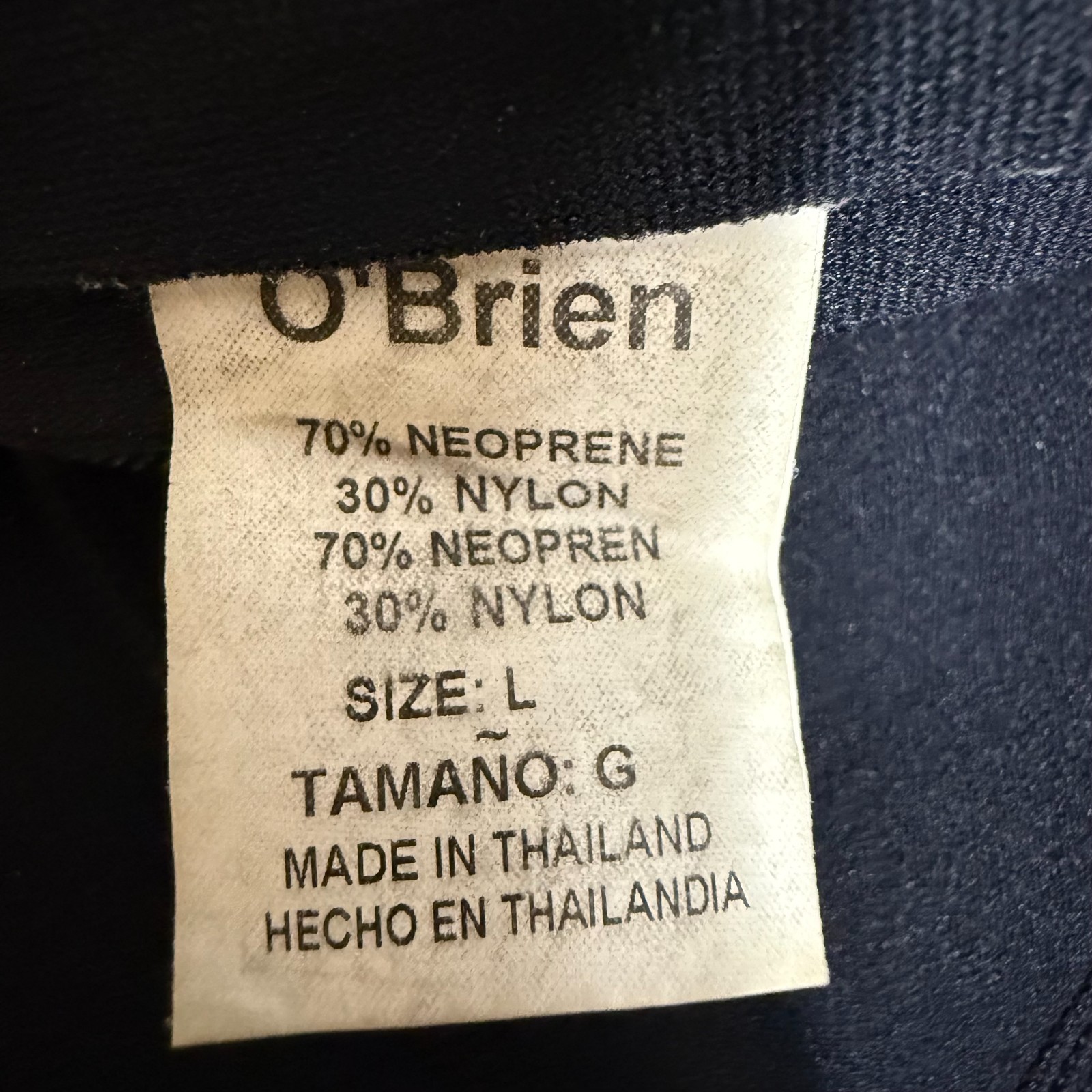 O’Brien Mens L Shorty Wetsuit Neoprene Black Surf Diving Swim Suit Thailand