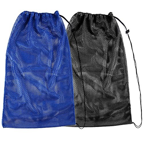 2 Packs Mesh Gear Bag for Snorkel Equipment, Oversized 18″ x 27″ Mesh Dive Bag