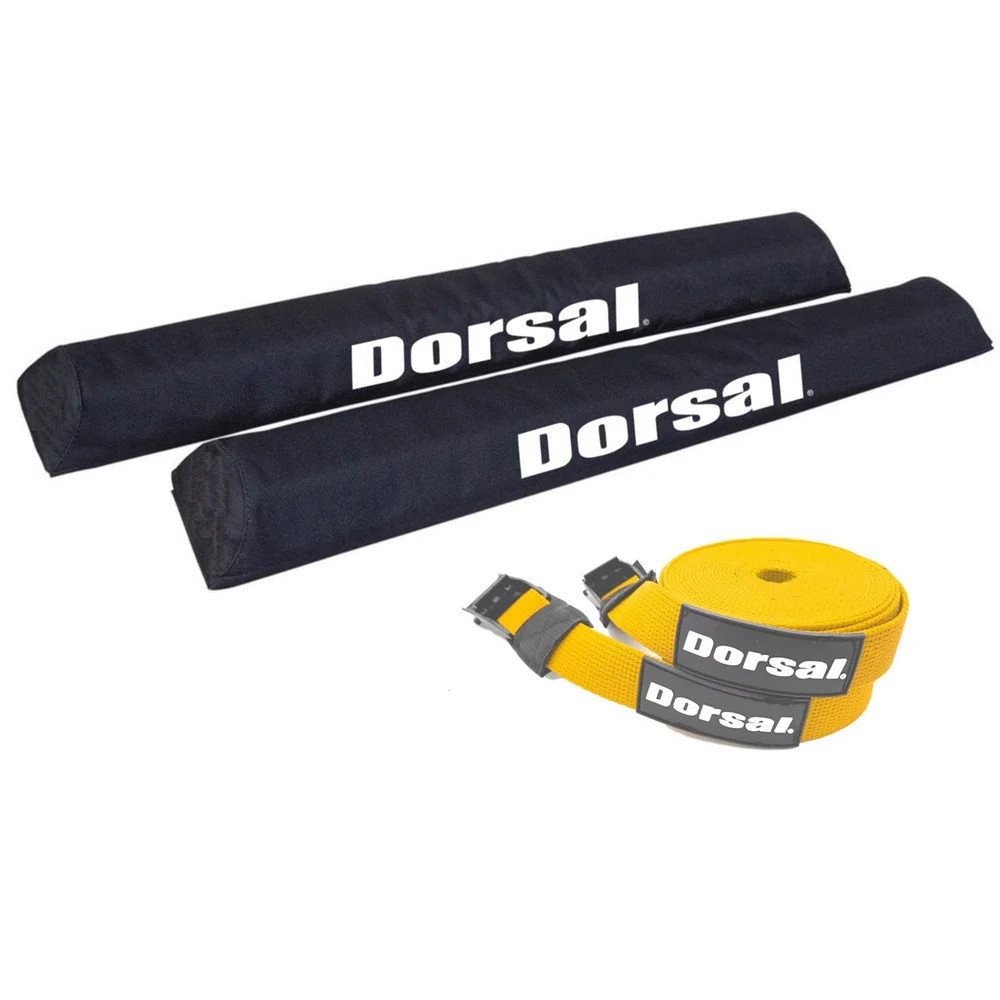 DORSAL Aero Roof Rack Pads with 15 ft Surf Straps – Pack of 4 for Car Surfboard