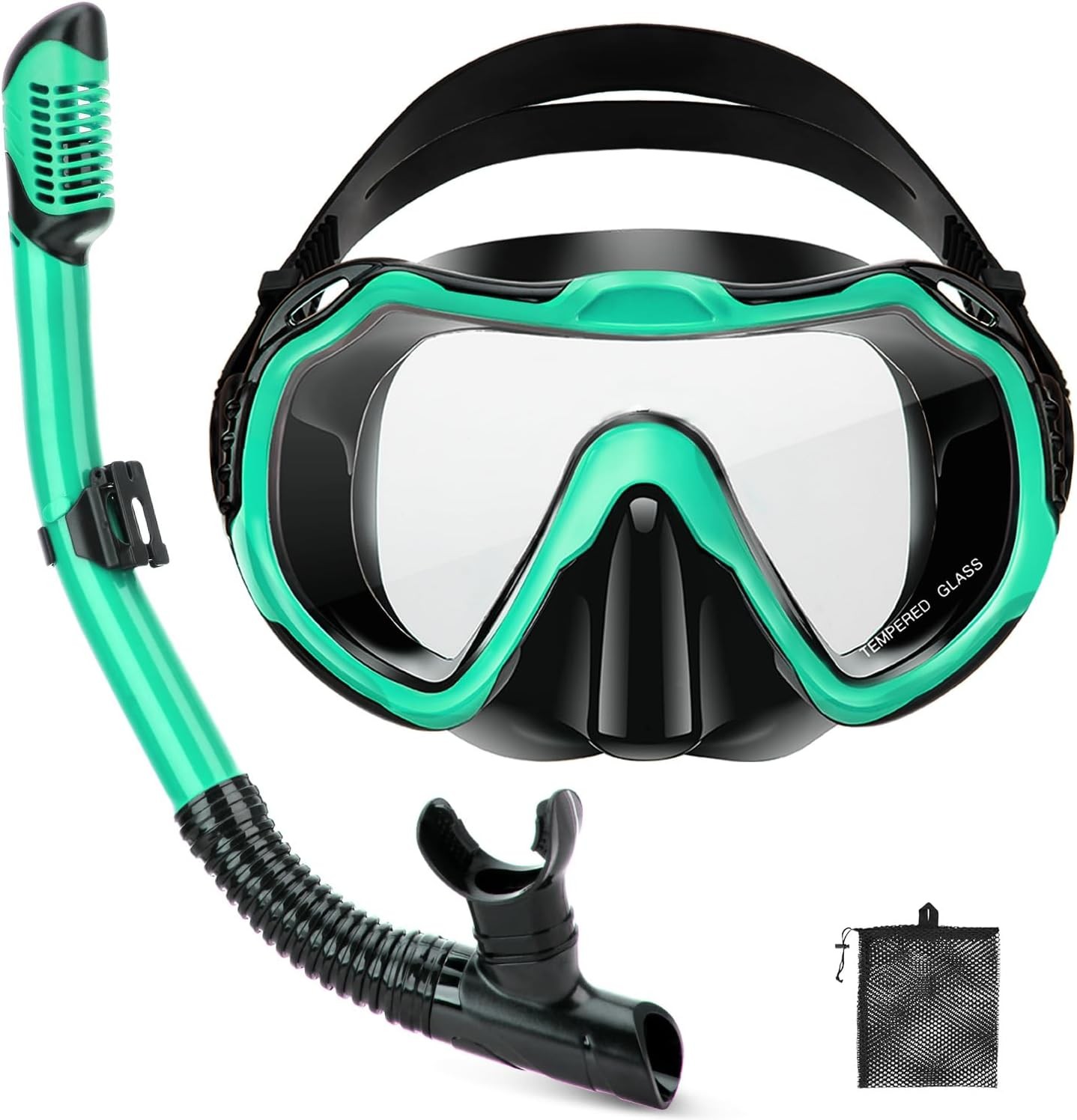 Snorkeling Gear for Adults, Adult 1 Set, Malachite Green (1 Set)