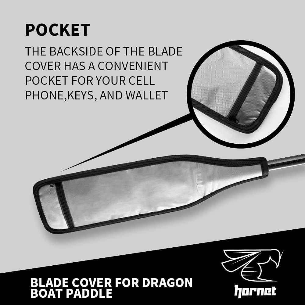 Blade Cover for Dragon Boat Paddle (Black/Black/Silver)