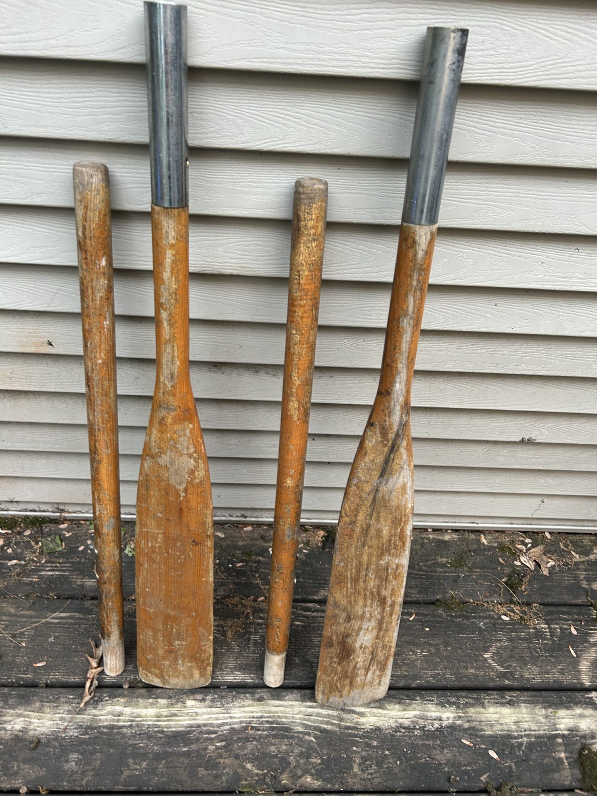 Vintage Wooden Collapsible Boat Oar Paddle Pair
