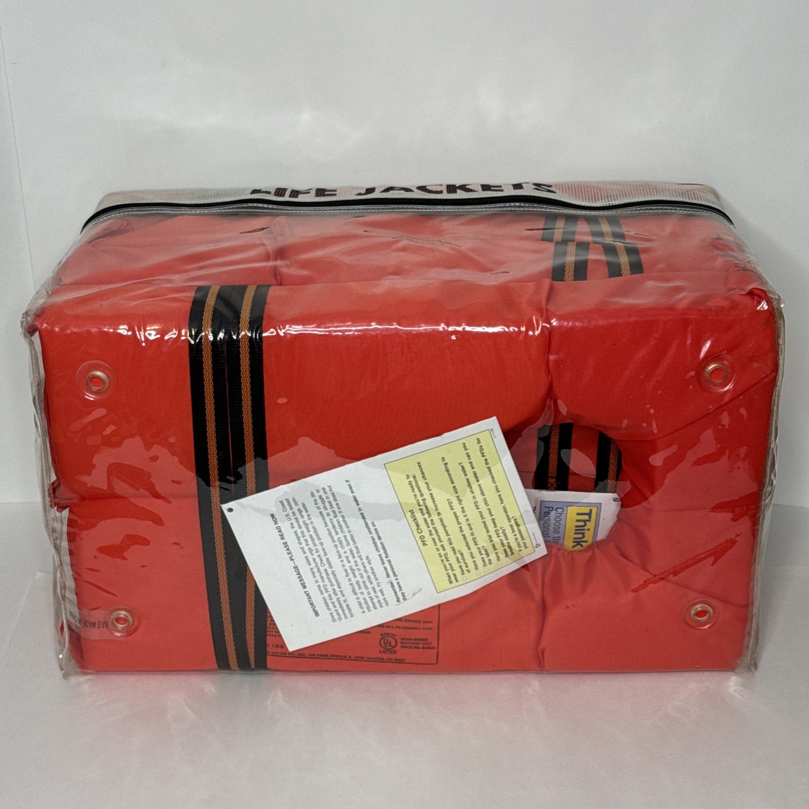 Think Safe 4 Pack Personal Life Vest Adult Universal Buoyant Boating Type 2 PFD