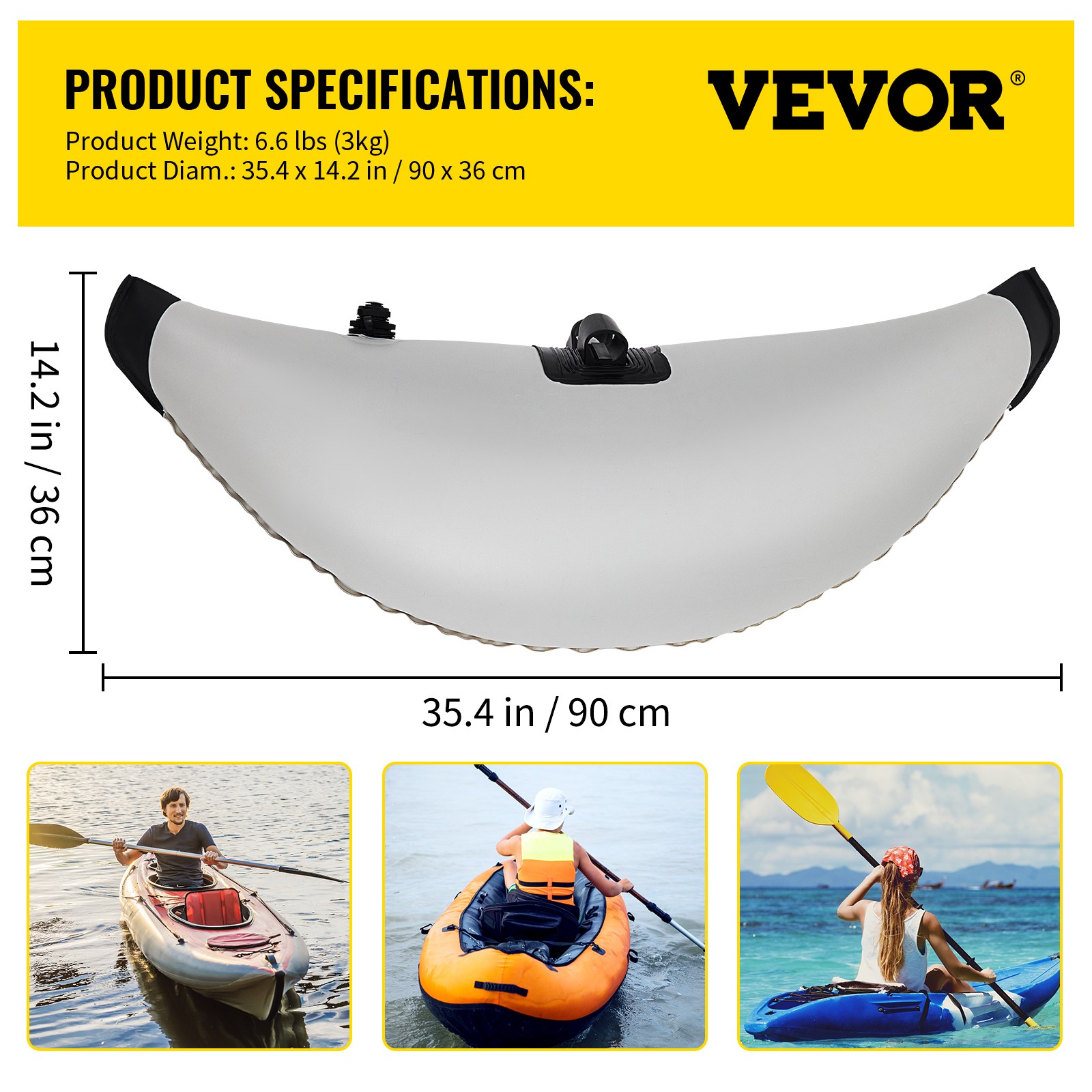 Kayak Stabilizer Inflatable Canoe Outrigger PVC Pontoon Fishing Float Tube Kit