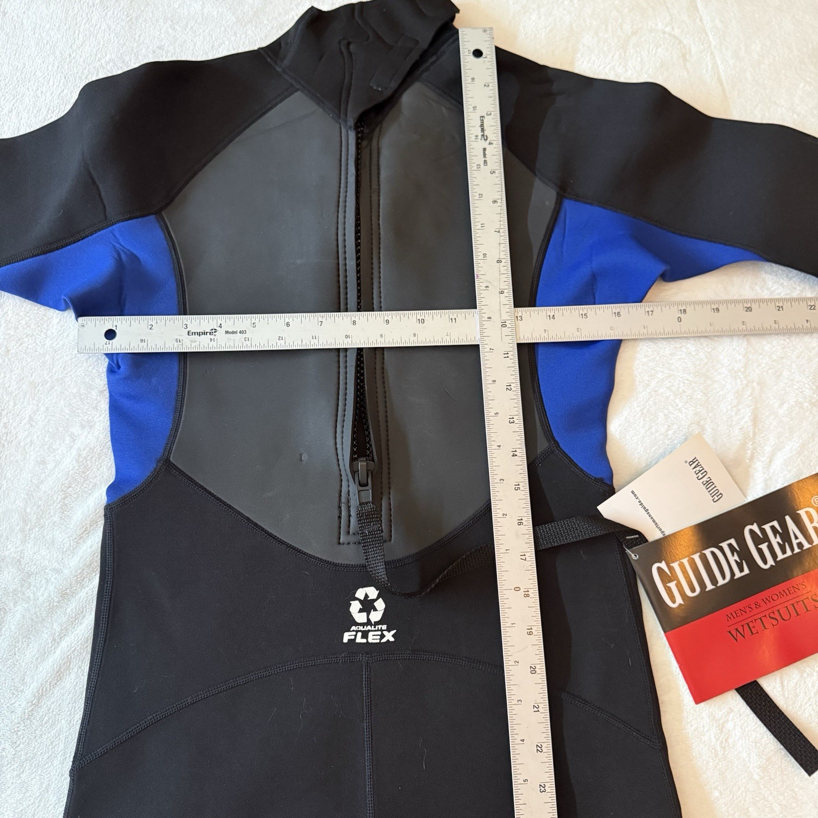 NWT Men’s Large Guide Gear Spring Wetsuit Black Blue Surfing Diving Bodyboarding