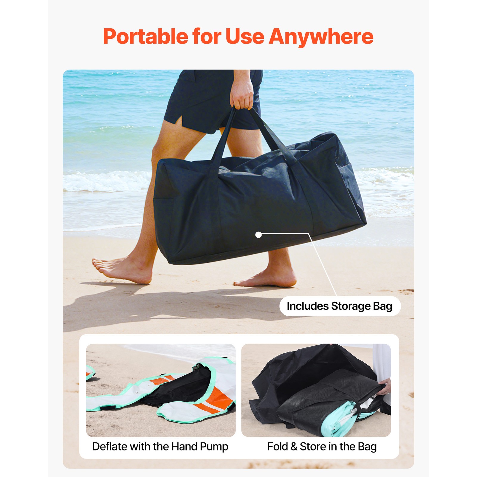 Uimoso Inflatable Floating Dock 15 x 6 FT with Carry Bag & Removable Ladder