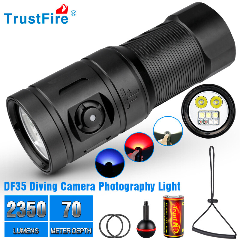 Trustfire 2350Lumen LED Diving Light Underwater 100M Scuba Flashlight For Video
