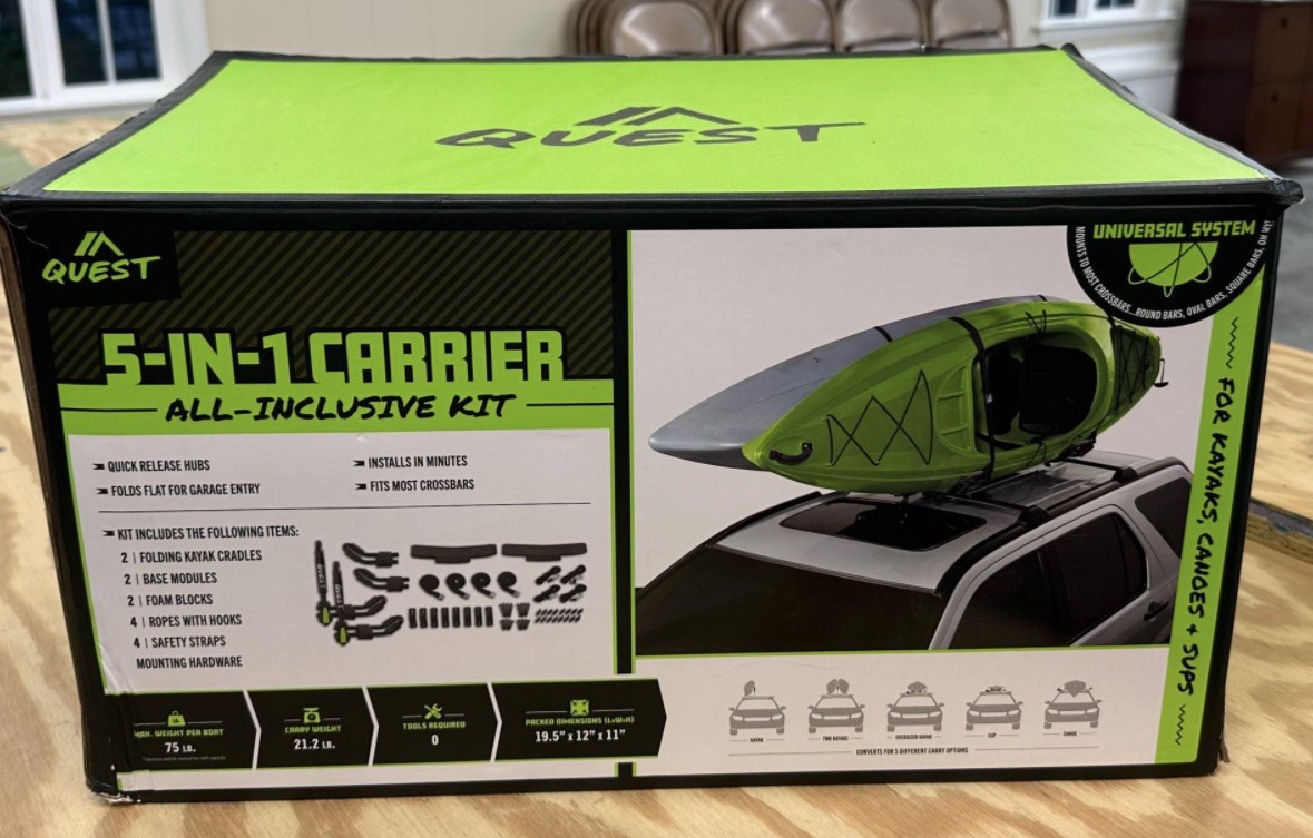 Quest Kayak Carrier 5-in-1 Carrier All Inclusive Kit Open Box **Free shipping**