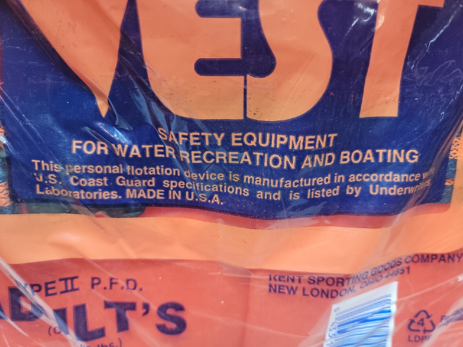 Adult’s Kent Buoyant Life Vests Over 90 lbs , TYPE 2-P.F.D- Made In USA.