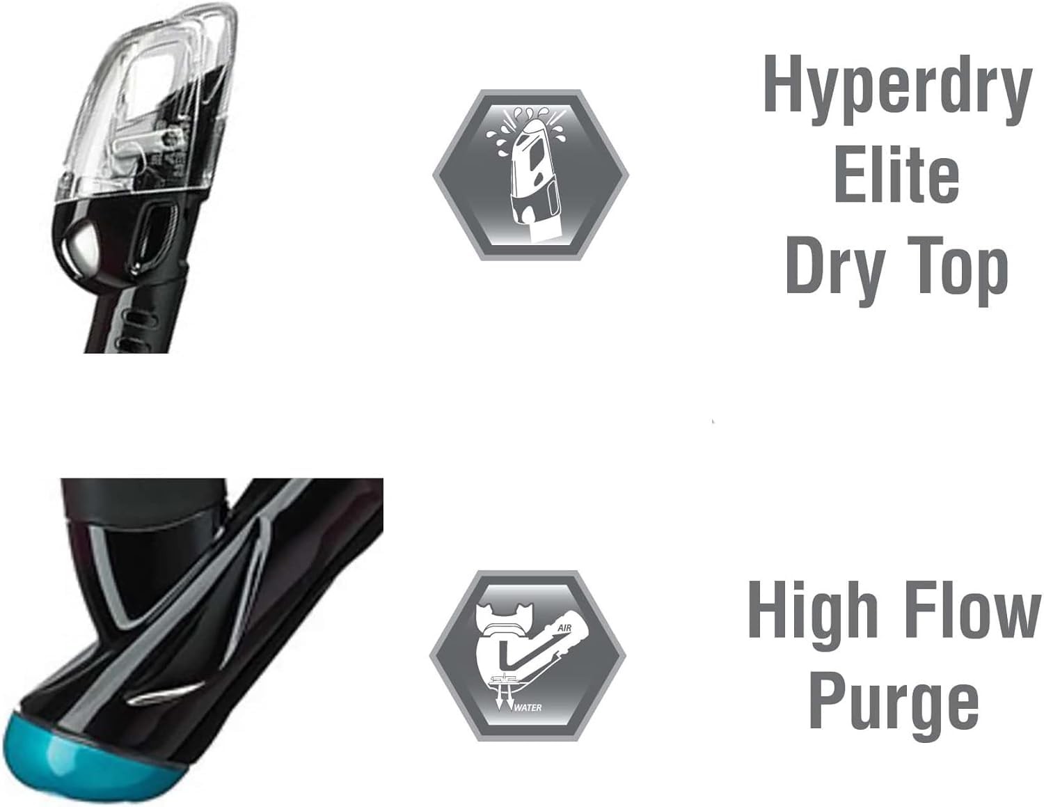 TUSA Hyperdry Elite Dry Snorkel with High Flow Purge Valve and Silicone Mouth…