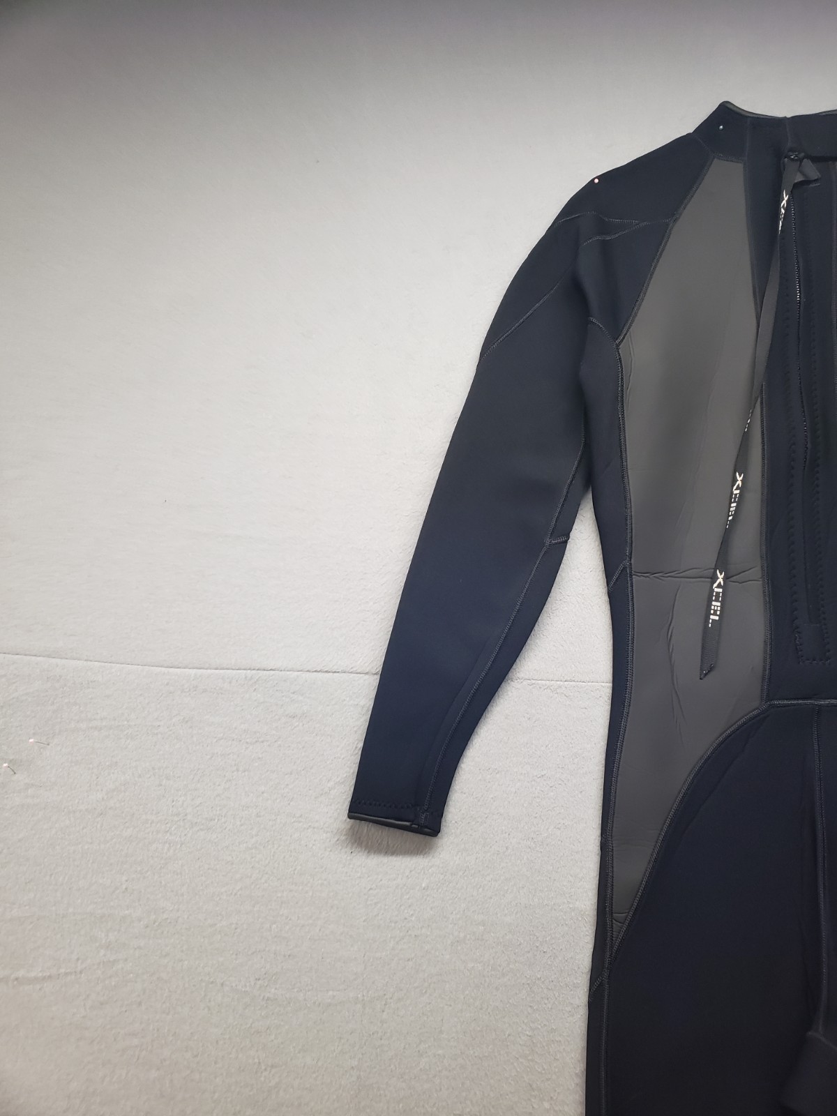 Xcel Men Full Wetsuit LT Black Gray Neoprene Surfing Dive Zip Up Waterproof