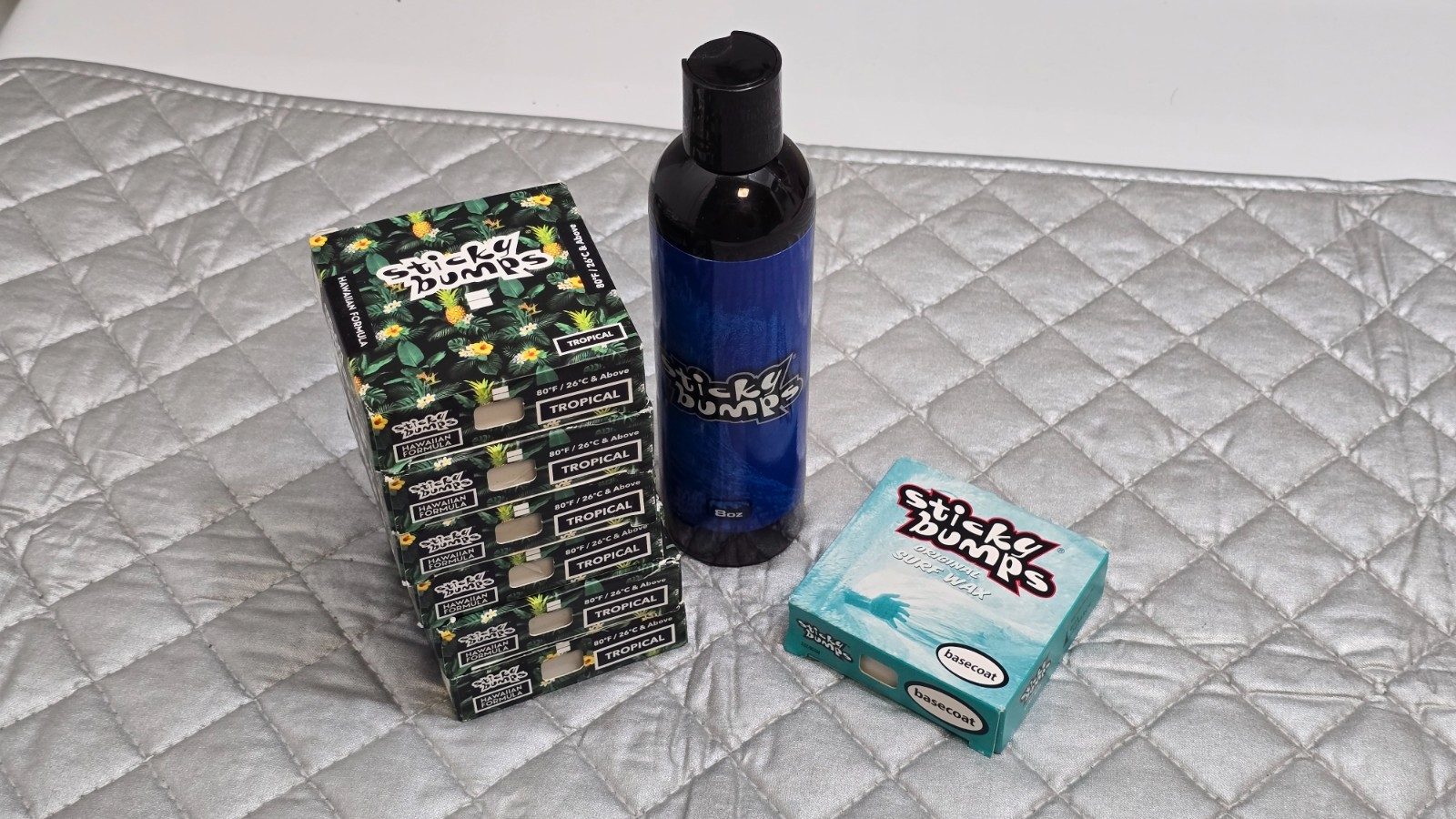 Sticky Bumps Surf Wax Lot of 7 Bars of Wax and 1 8oz Bottle of Wax Remover – New