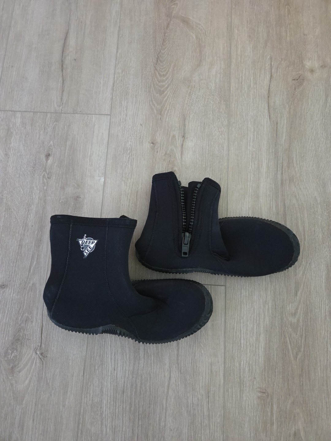 Deep See Black Zip Up Scuba Diving Swimming Beach Shoes Boots Men’s 7