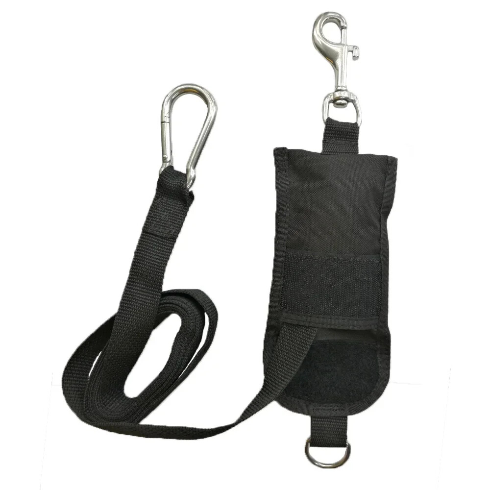 220CM Heavy Duty Technical Scuba Diving Jon Line with Pouch Clip D Carabiner