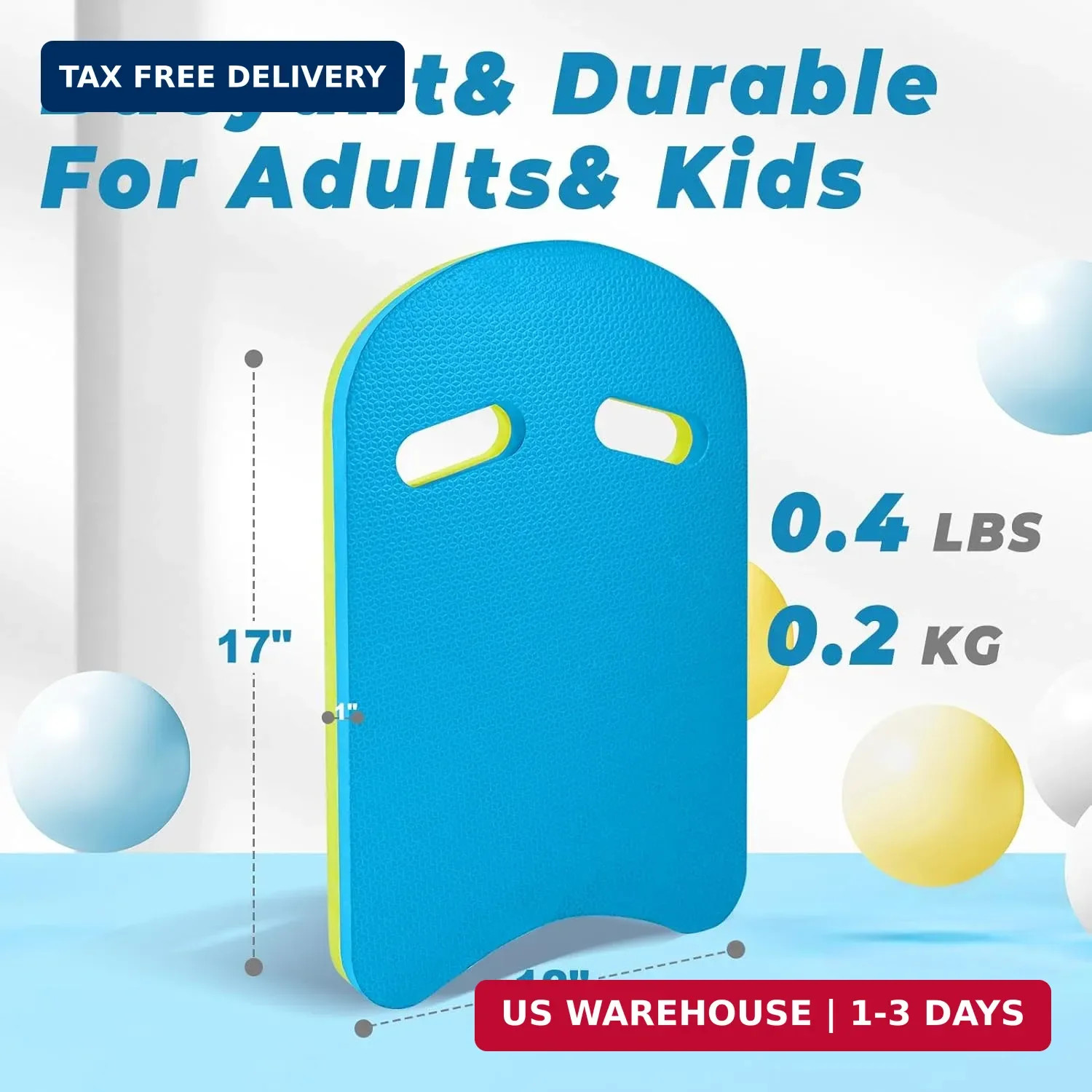 2026 Swimming Kickboard, 17×11.5 in Training Aid Board for Swimming and Exercise