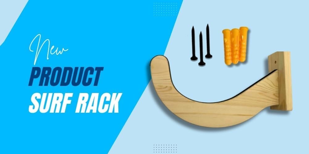 Surfboard Wall Mount Rack – Wooden Surf Board Wall Hangers – Adjustable Outdoor