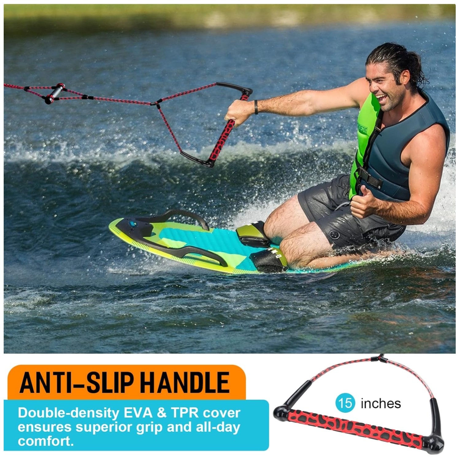 High-Tensile Wakeboard Tow Rope, 2200 Lbs Strength