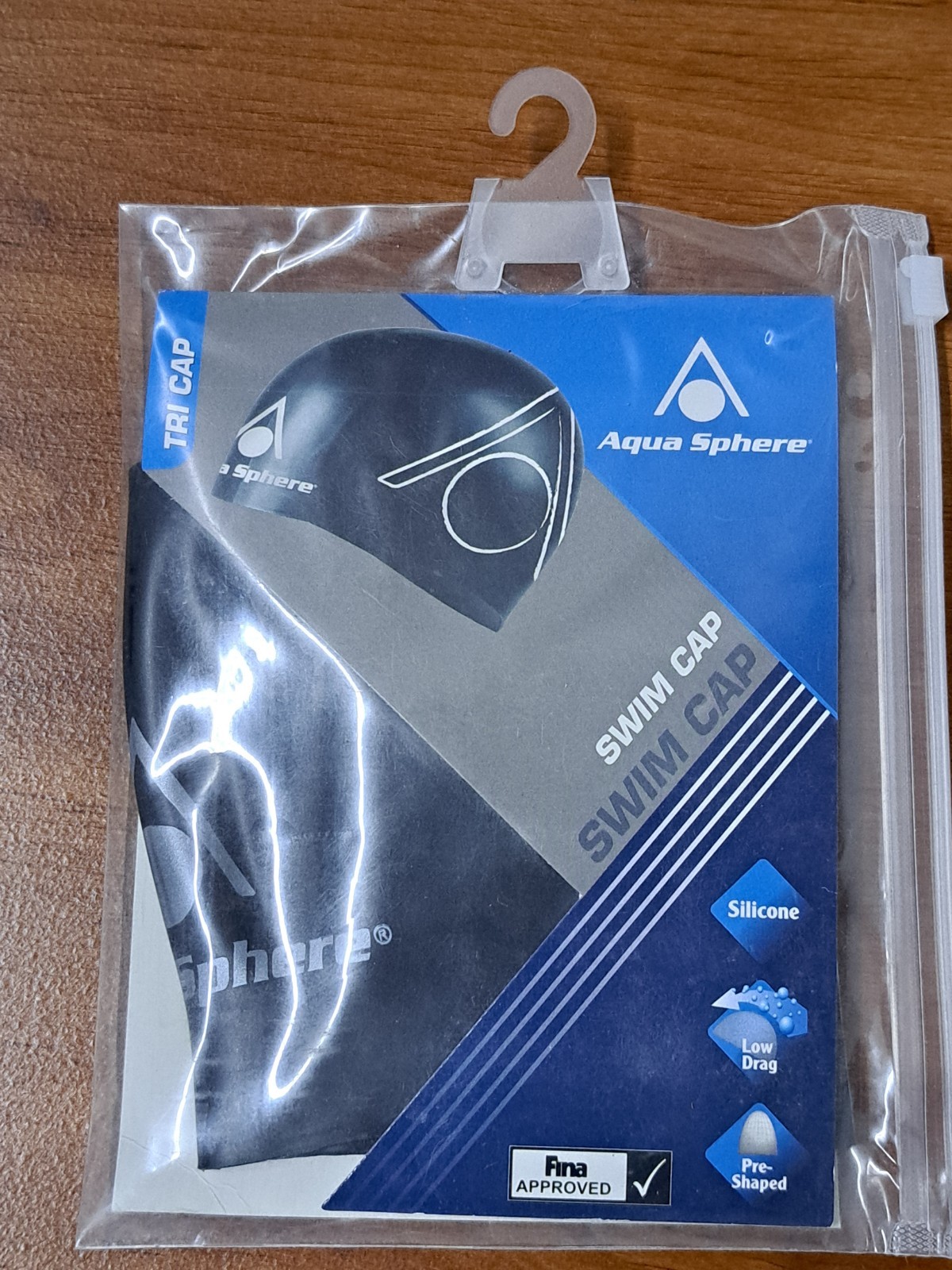 Aqua Sphere Tri Cap Swim Cap Black Triathlon Unisex FINA approved 100% Silicone