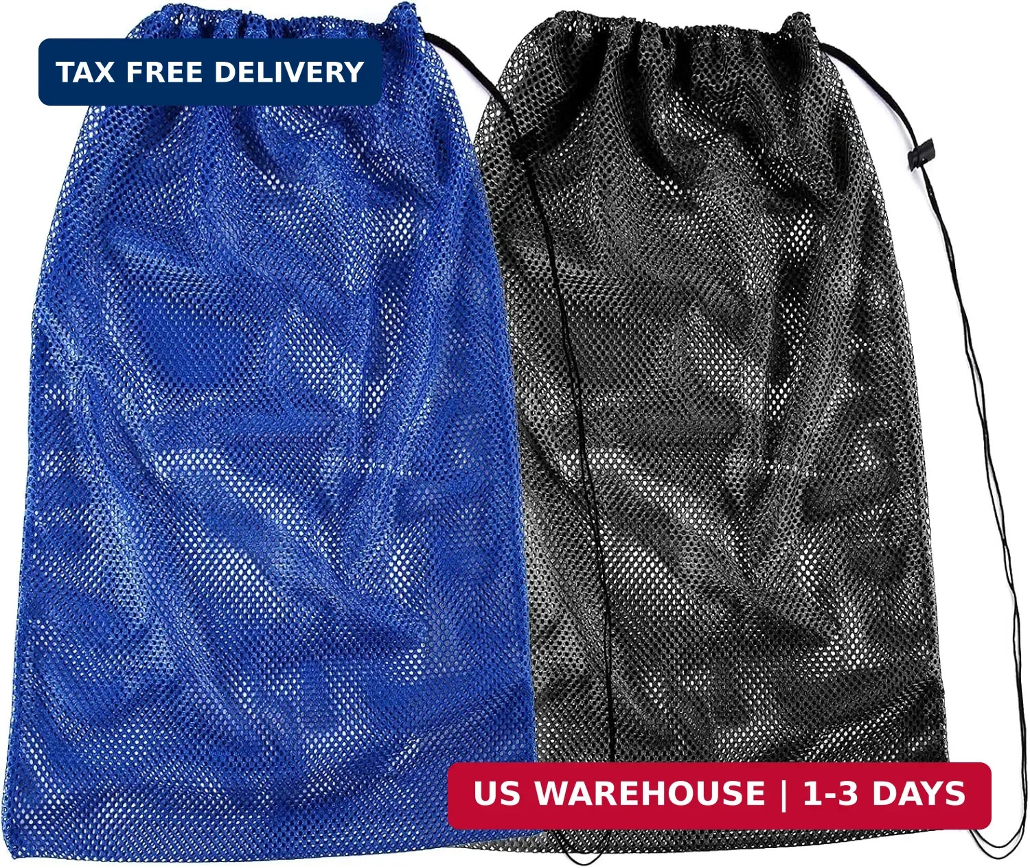 2 Packs Mesh Gear Bag for Snorkel Equipment, Oversized 18″ x 27″ Mesh Dive Bag S