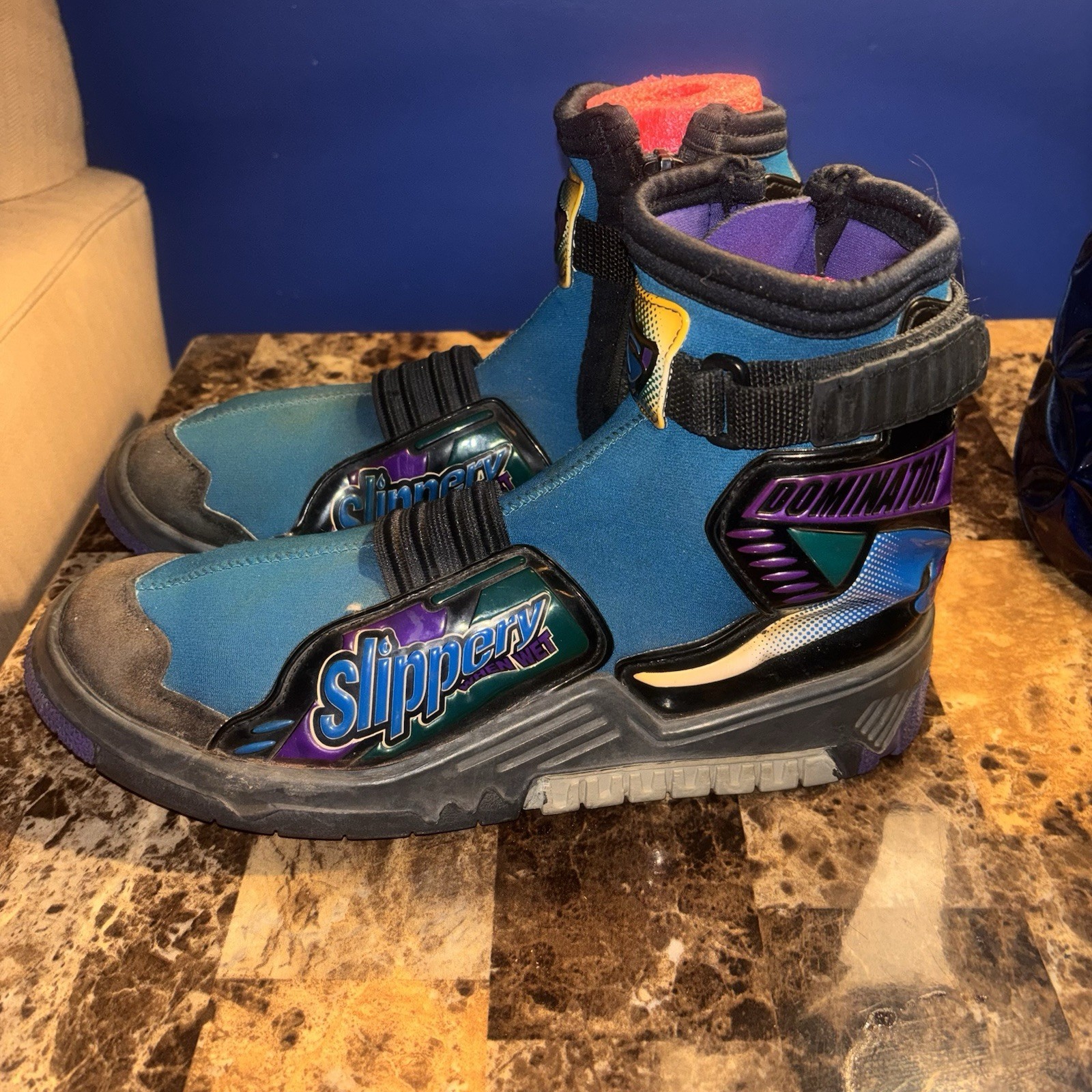 Vintage Slippery When Wet Diving Scuba Shoes Size XL