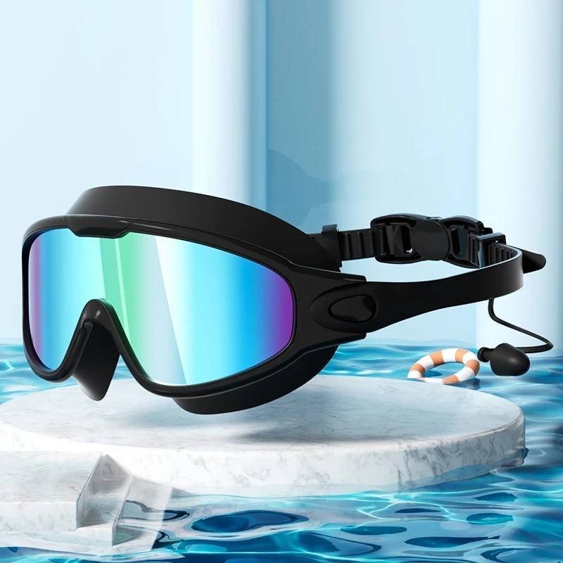 Adult Swimming Goggles Anti Fog UV Protection Wide View Leak Proof Swim Glasses