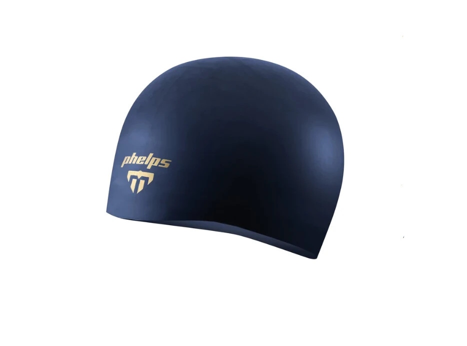 New MP Phelps 2.0 Navy Blue Adult 100% Silicone Low Drag Swimming Race Cap