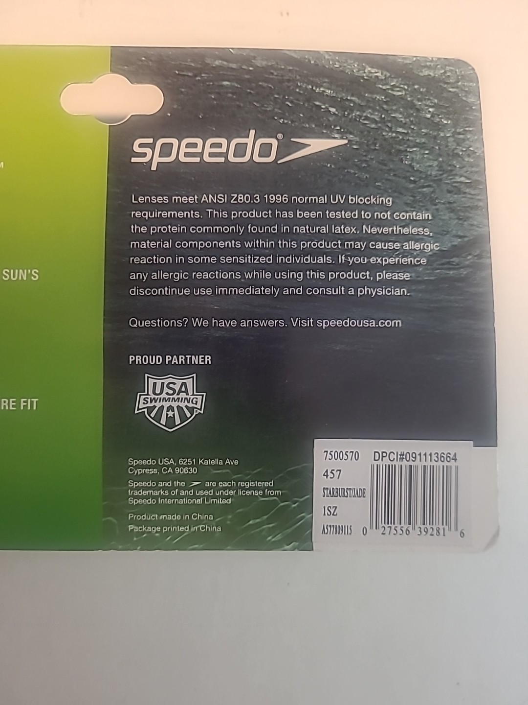 New Speedo kids 3-8 Kids Swim goggles – glide print – Starburst Jade