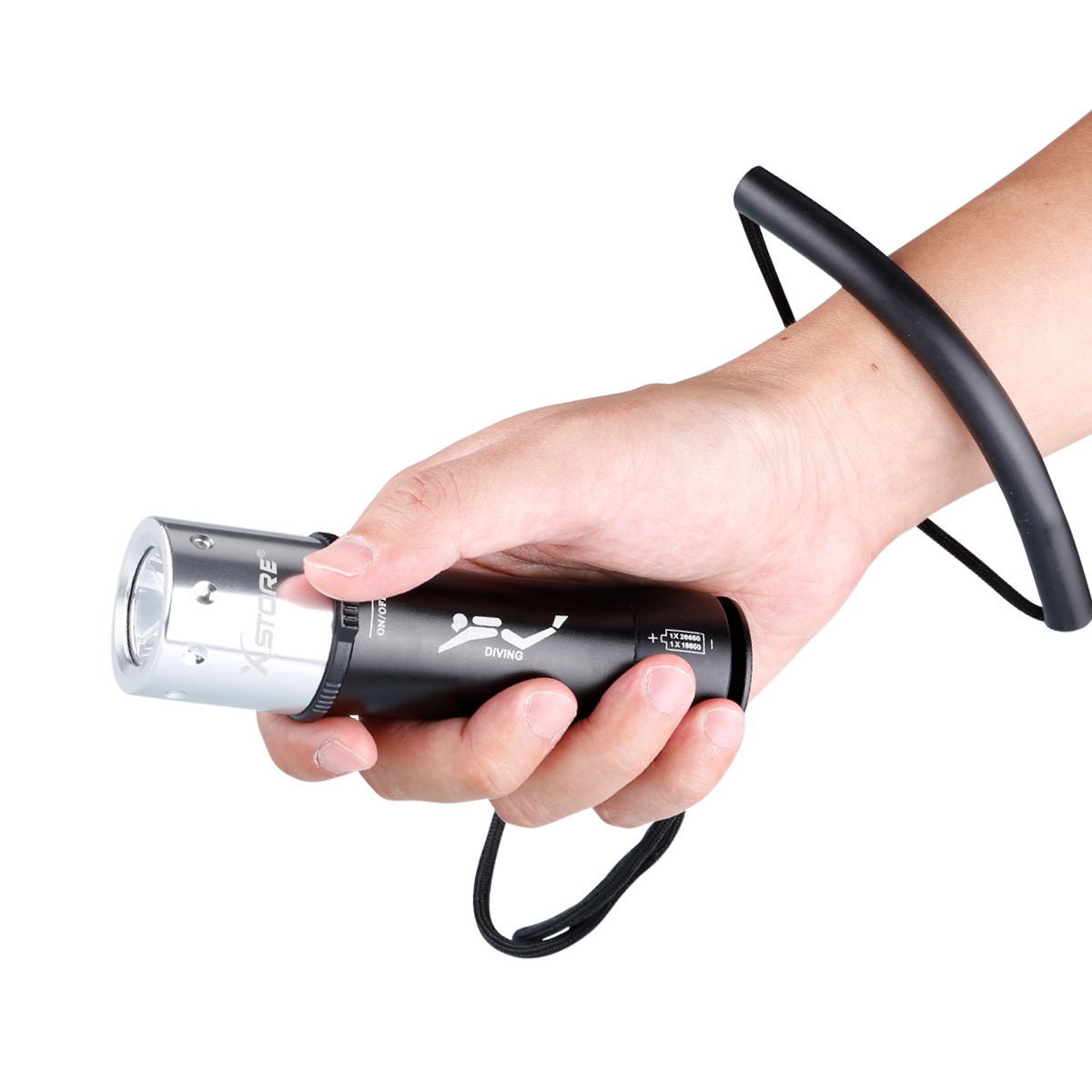 90000LMS Scuba Diving LED Flashlight Underwater 80M Waterproof Dive Torch Light