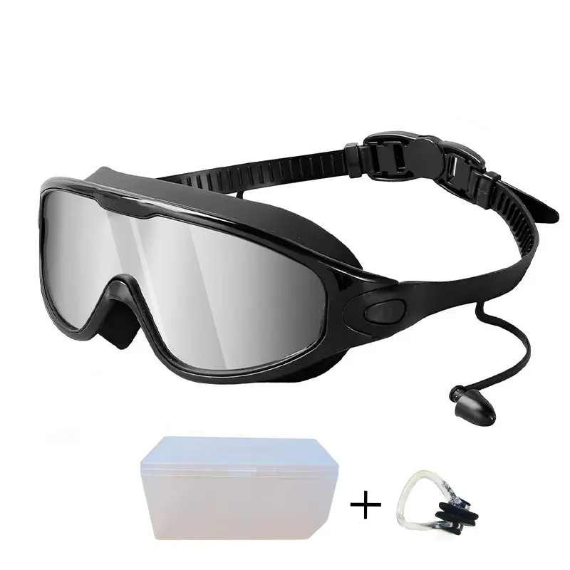 2 Pack Anti Fog Leak Proof Swim Goggles for Adults with Ear Plugs