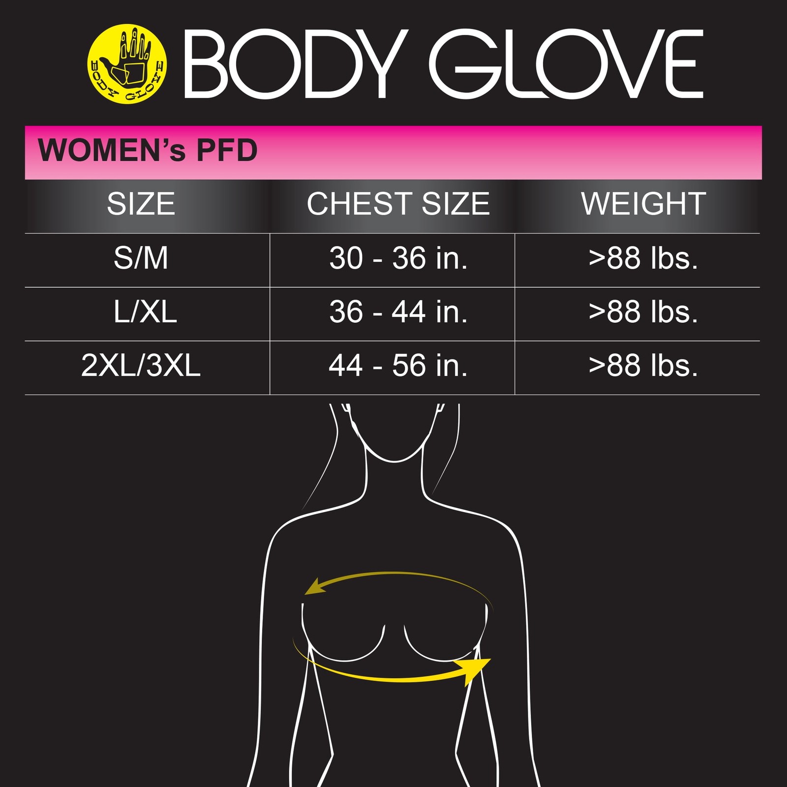 Body Glove Women’s Adult Neoprene PFD Life Jacket and Vest, Pink