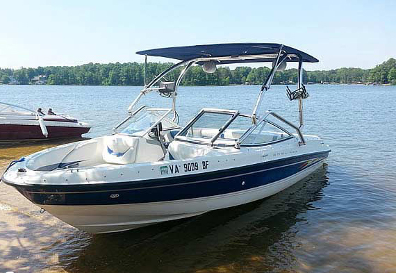 Reborn Pro2 Extra Large Boat Wakeboard Tower Bimini Top 1970V W/Navy Blue Canopy